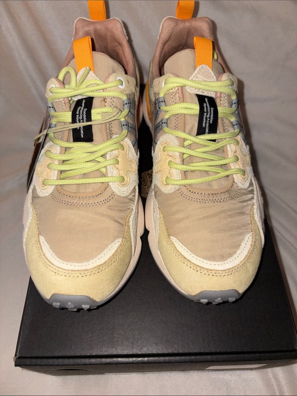 NWT Flower Mountain YAMANO 3 UNI Suede technical fabric sneakers - Beige-Yellow - Picture 8 of 16